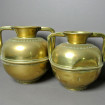 Pair of antique jars in gilded brass