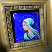 Vierge Marie émail signé G. CANDELIER à LIMOGES