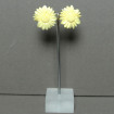 Earrings with clip VINTAGE "Sunflower Flower" ivory