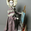 Musical Automaton Toy "Young girl painting" style BRU