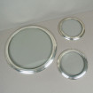 Plate coaster + 2 silver plated metal & glass decanters