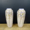 2 Large flowered POTIER ARTIST vases