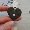 Pewter "Le Baiser" heart-shaped pendant