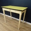 Vintage kitchen table in wood & yellow formica