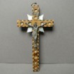 Crucifix de pèlerin de Jérusalem XIXème bois et nacre