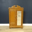 Large bamboo doll cabinet with mirror