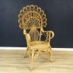 Vintage rattan armchair Paon - Emmanuelle