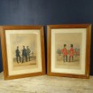 2 Lithographs Costumes English army by Ackermann