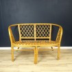 Vintage rattan bench for two people