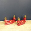Pair of Vintage 1950 red and gold wall lights