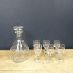 Decanter and 6 small crystal liqueur glasses of BACCARAT