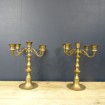 Pair of candleholders 10 gold brass candlesticks
