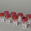 8 Aperitif glasses - digestive with red decoration