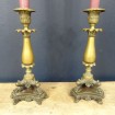 Pair of EMPIRE lion paw bronze candleholders