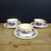 3 "Romantic" tea cups in SARREGUEMINES