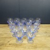 18 Vintage blue water and wine glasses