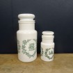 2 Vintage White Opaline & "Putti" Pots